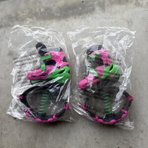 HearthSong Jump2It Pink Green Bouncy Jumping Shoes Non Slip Size 2-5 Open Box